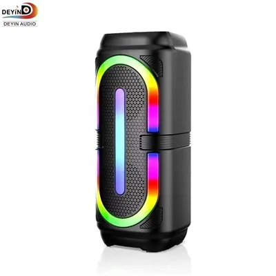 Factory Wholesale Speaker Portable Speakers With RGB Light For Party Double 4 Inch Party Speaker Box